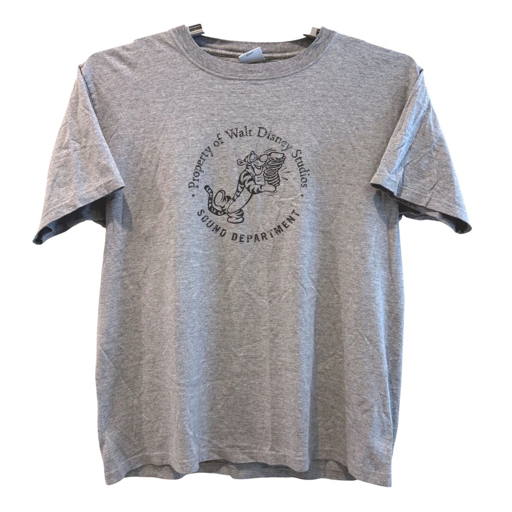 Disney Store Tigger Walt Disney Studios Sound Dept Gray Graphic Tee Mens Large